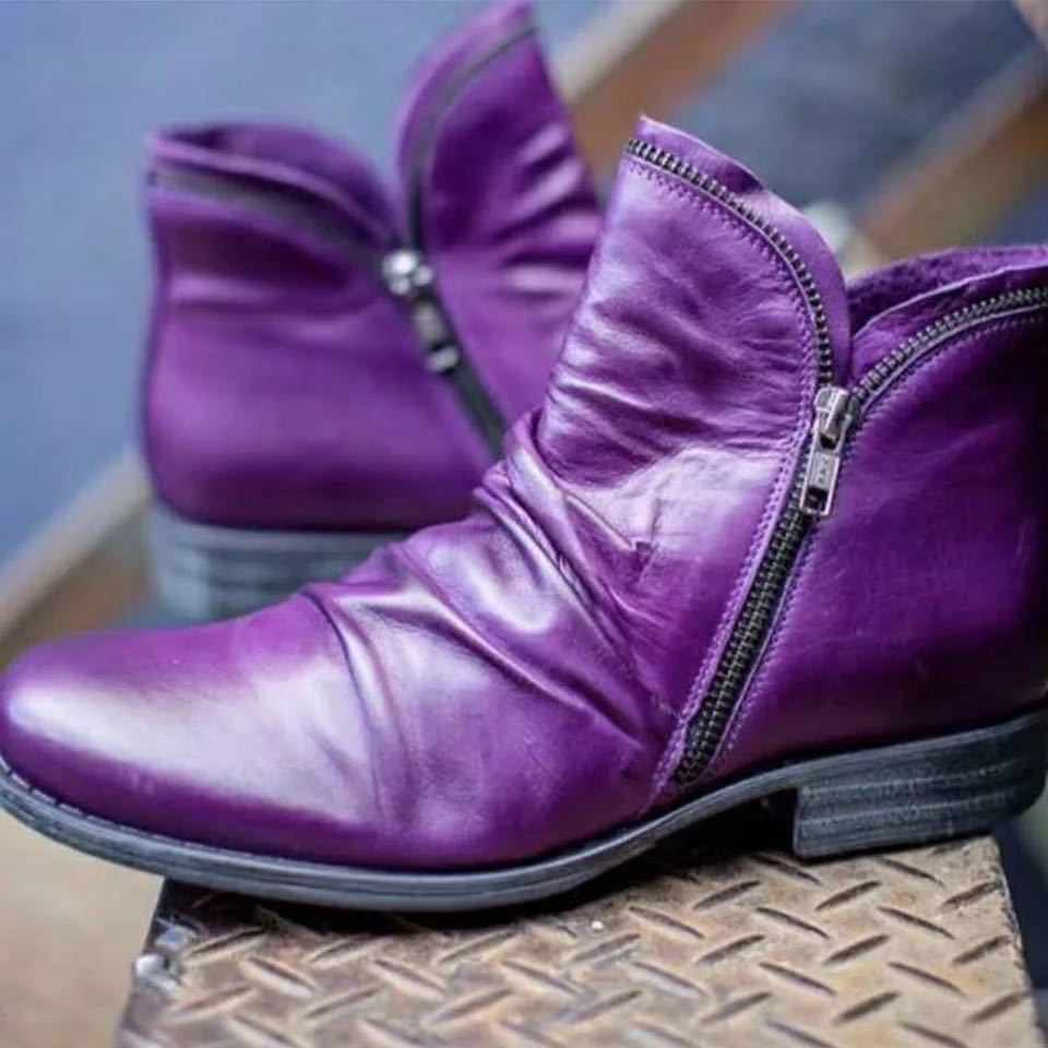Damen Stiefeletten mit dekorativem Reißverschluss und geschmeidigem Leder Stalluxe