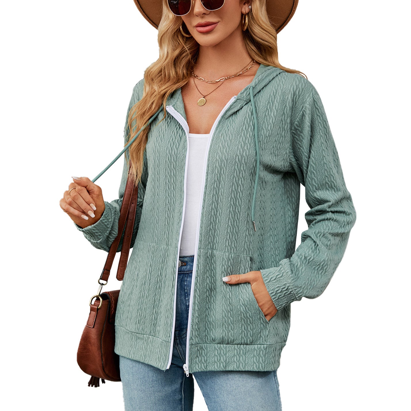 Damen Strickjacke mit hohem Kragen und vielseitigem Design Stalluxe