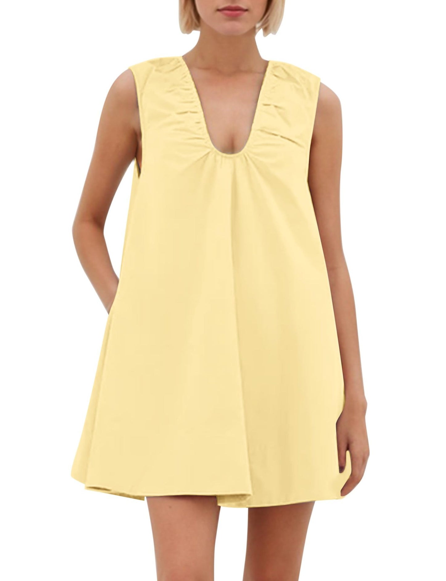 Damen Lässiges Sommerkleid mit Rüschen-Ausschnitt Stalluxe