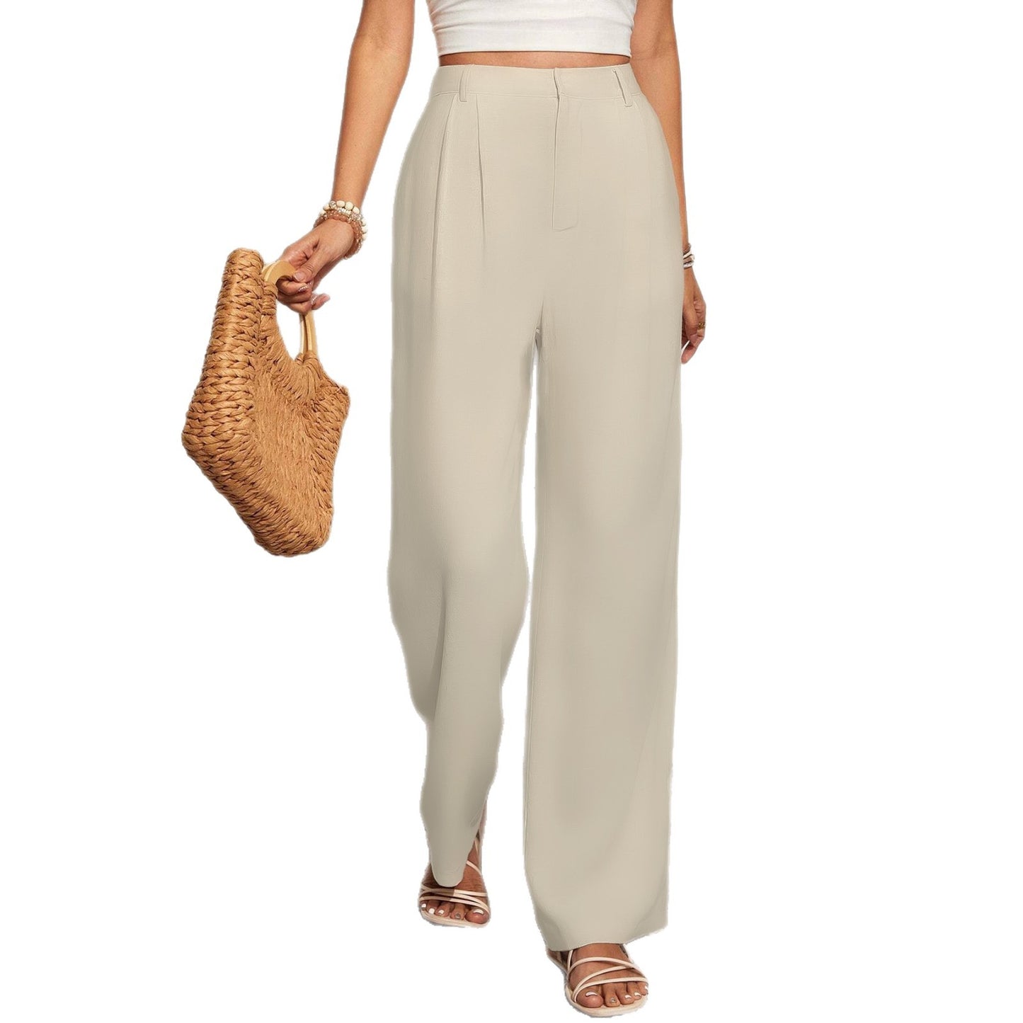 Damen Weitgeschnittene Hose mit eleganten Falten Stalluxe
