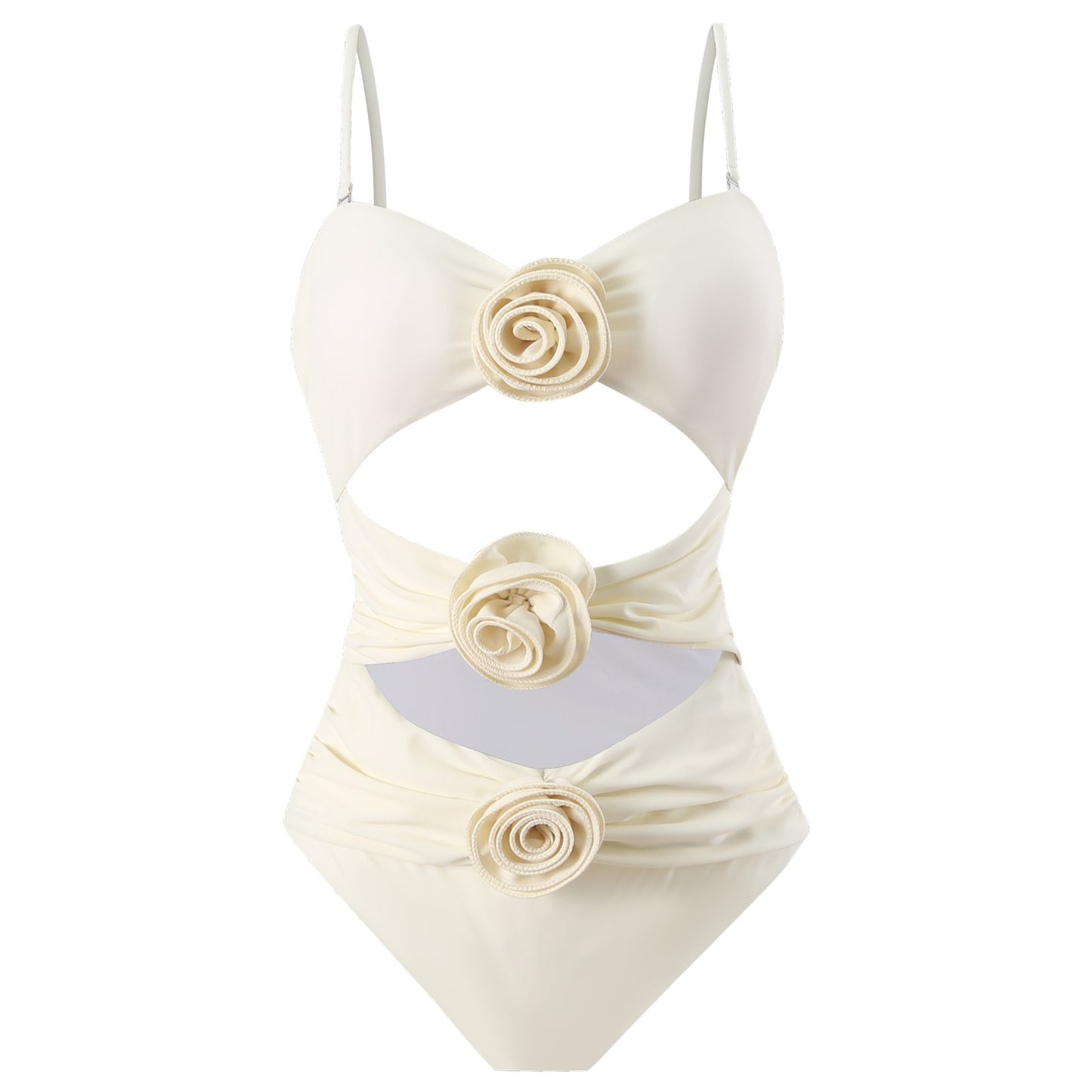 Damen Eleganter Badeanzug mit raffinierten Blumenapplikationen Stalluxe