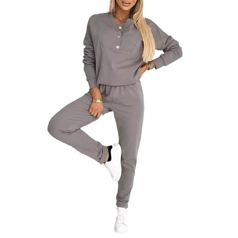 Women's Cozy Button-Up Loungewear Set Stalluxe