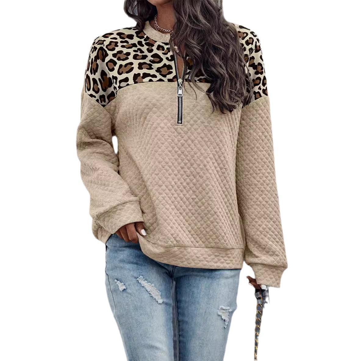 Women's Quilted Half-Zip Sweatshirt Stalluxe