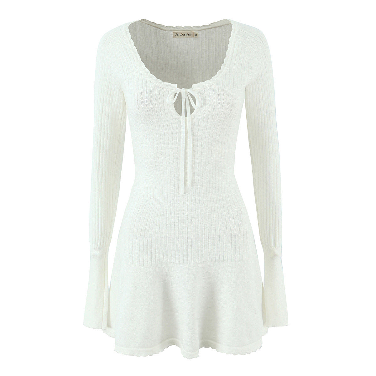 Damen Strickpullover mit elegantem V-Ausschnitt und schickem Rüschensaum Stalluxe