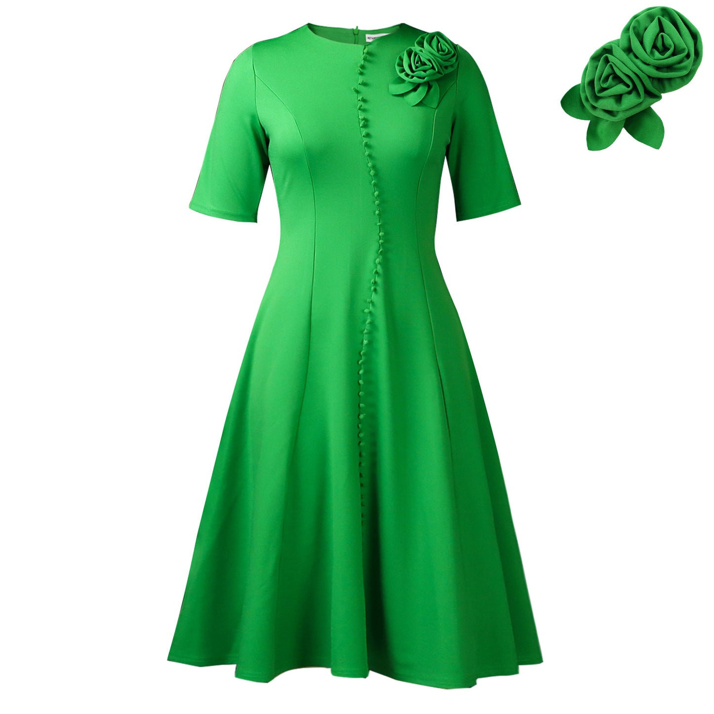 Damen Elegant geschnittenes Kleid mit einem raffinierten Blumen-Detail Stalluxe