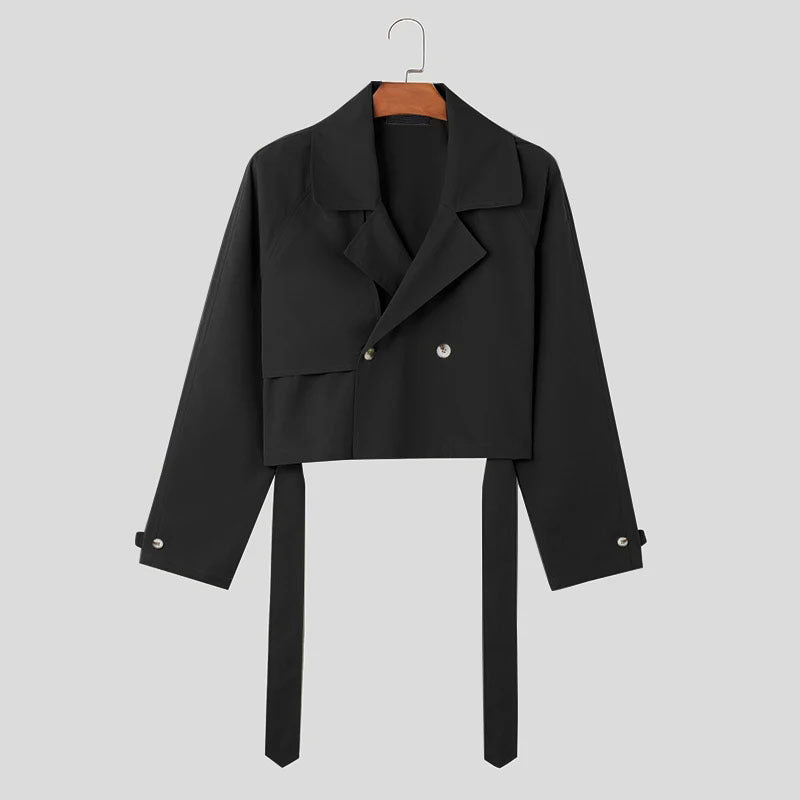 Damen Kurze Jacke mit doppelter Knopfleiste und bindbarem Saum Stalluxe
