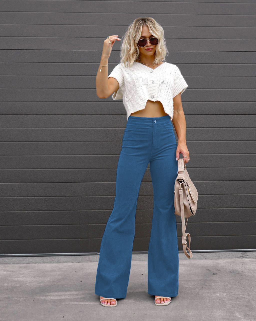 Damen Flared Jeans mit hohem Bund und tailliertem Schnitt Stalluxe