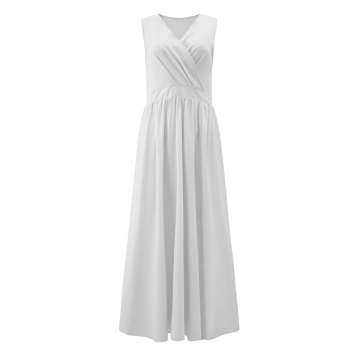 Damen Maxikleid mit Wickeloptik und fließendem Saum Stalluxe