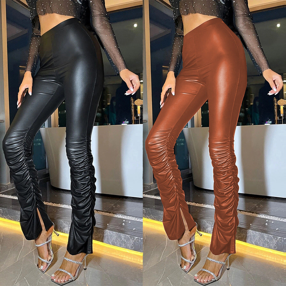 Damen Hochgeschnittene Slim-Fit Leggings mit Raffung Stalluxe