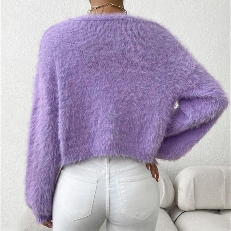 Damen kuschelige Strickjacke Stalluxe