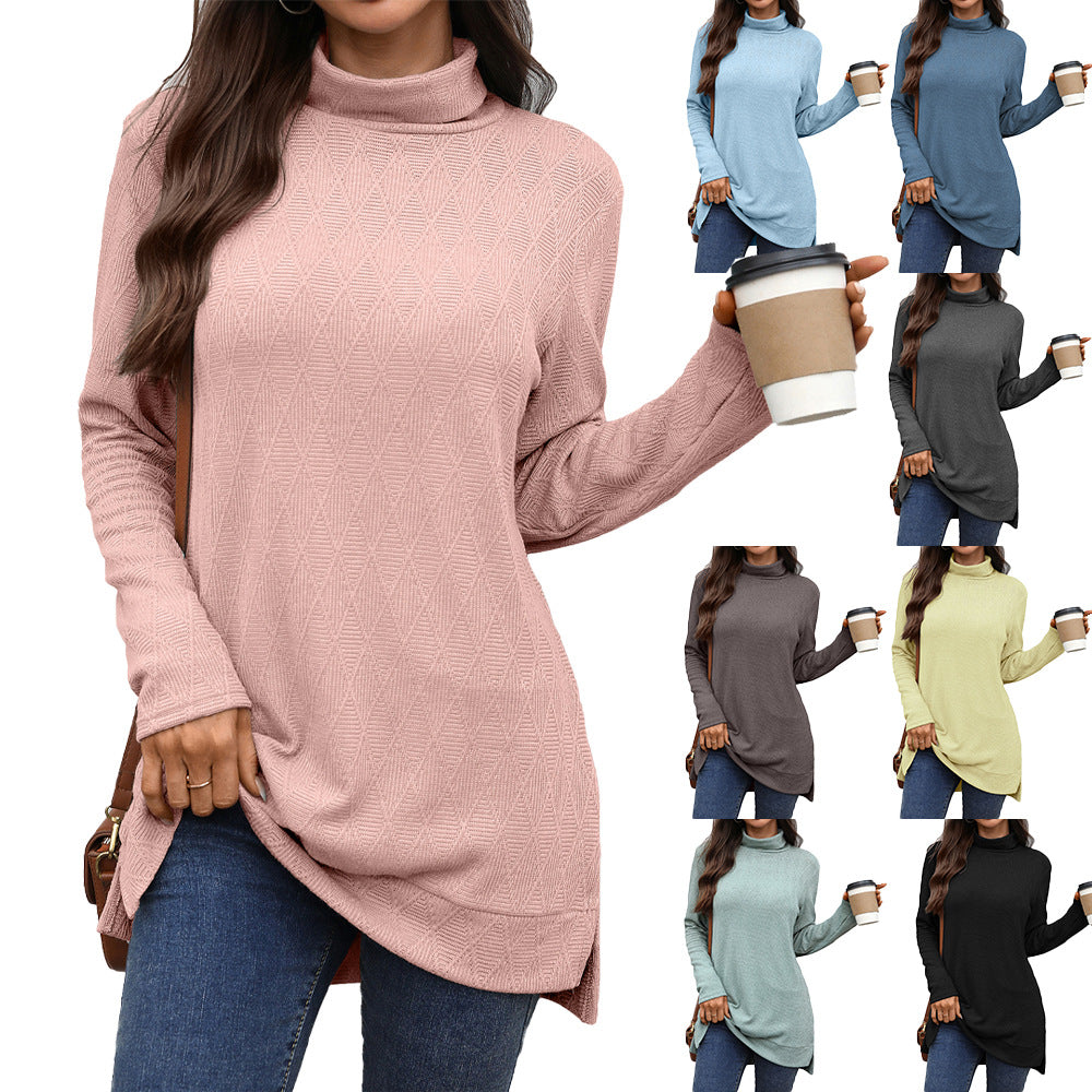 Damen Langarm Sweater mit Stehkragen Stalluxe