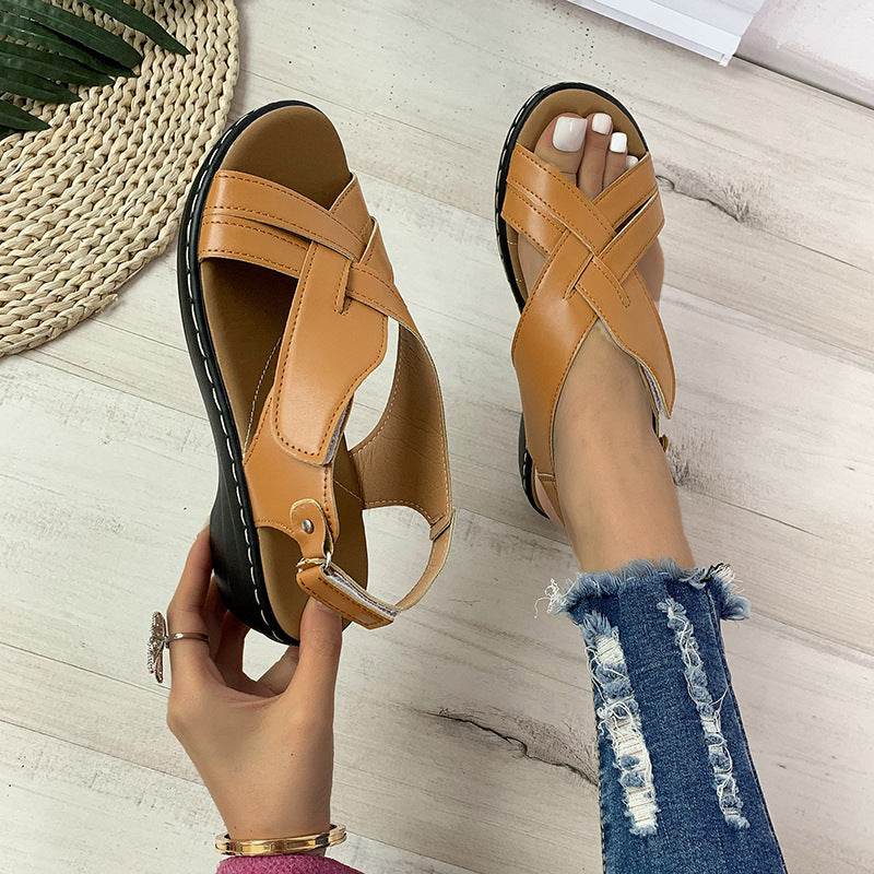 Damen Komfortable Riemchen-Sandalen mit anatomischem Fußbett Stalluxe