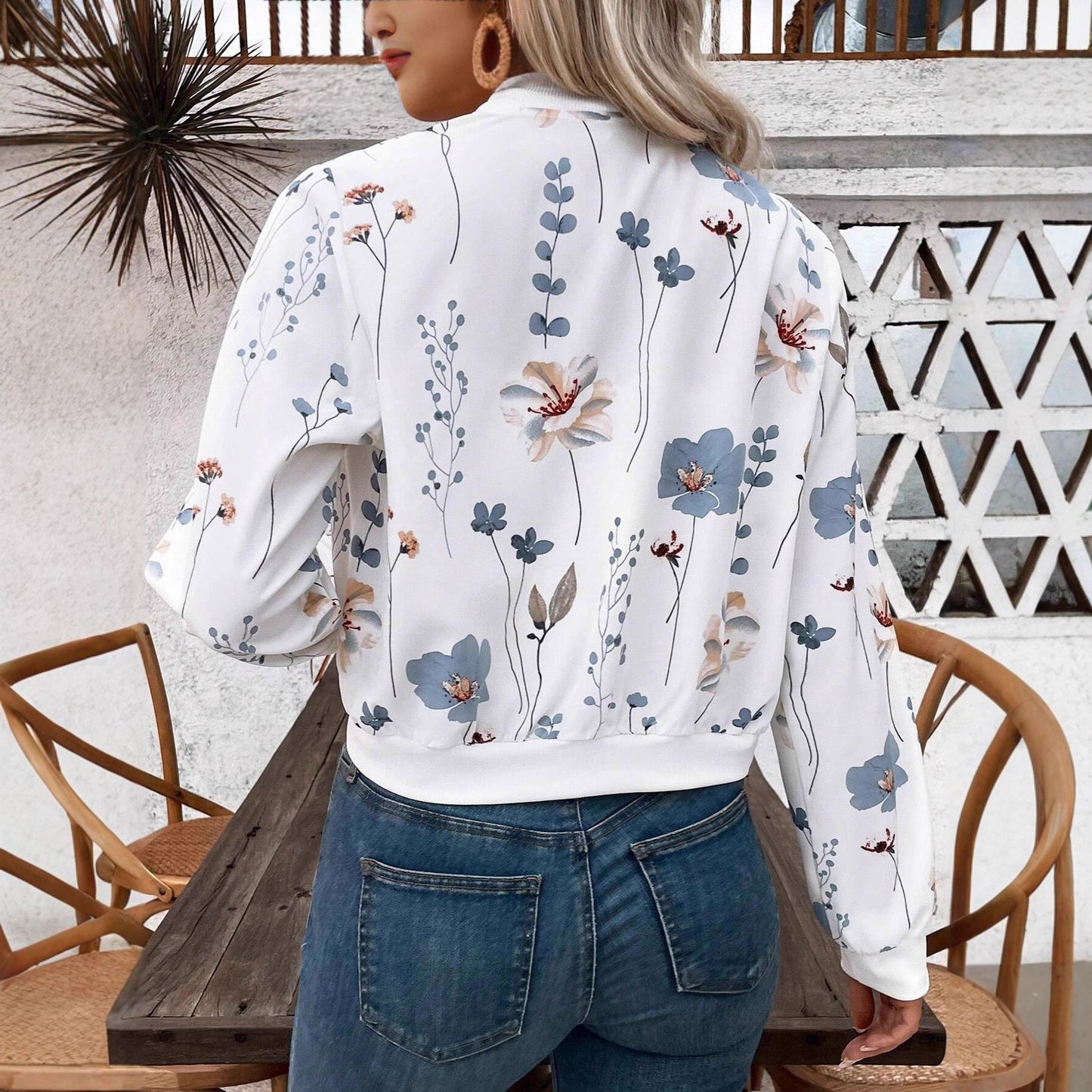 Damen bedruckte Bomberjacke Stalluxe
