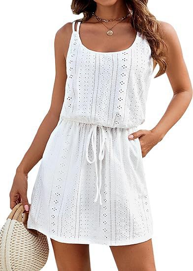Damen Sommerkleid mit lässigem Schnitt und dekorativem Taillenzug Stalluxe