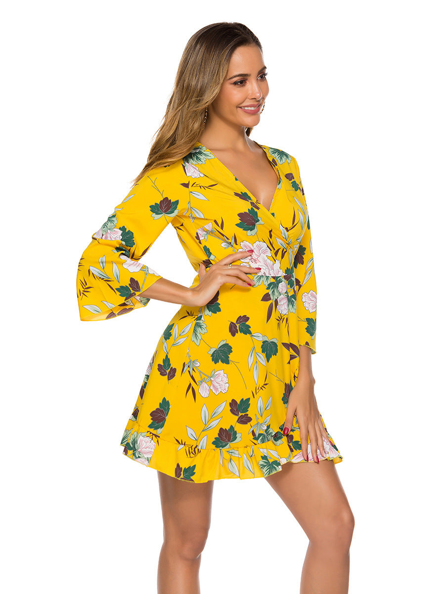 Damen Sommerliches Minikleid mit fließendem Schnitt und voluminösen Ärmeln Stalluxe