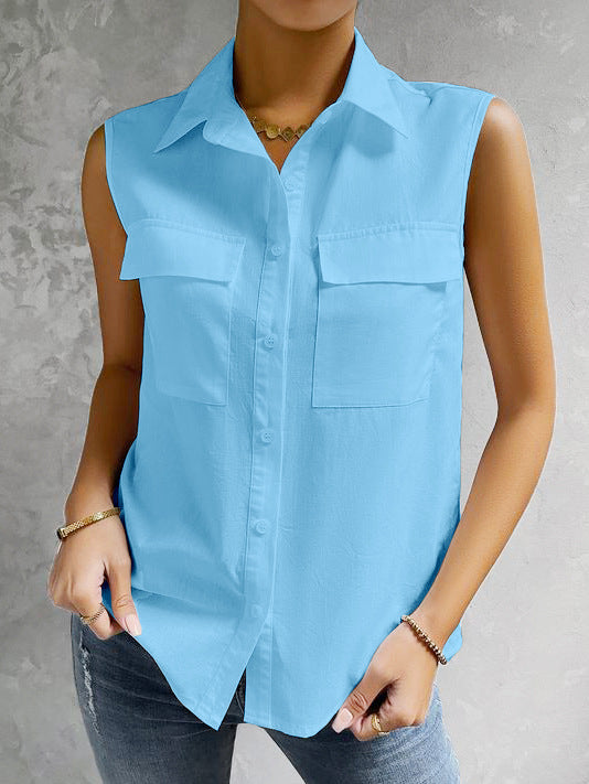 Damen ärmelloses Hemblusenshirt Stalluxe