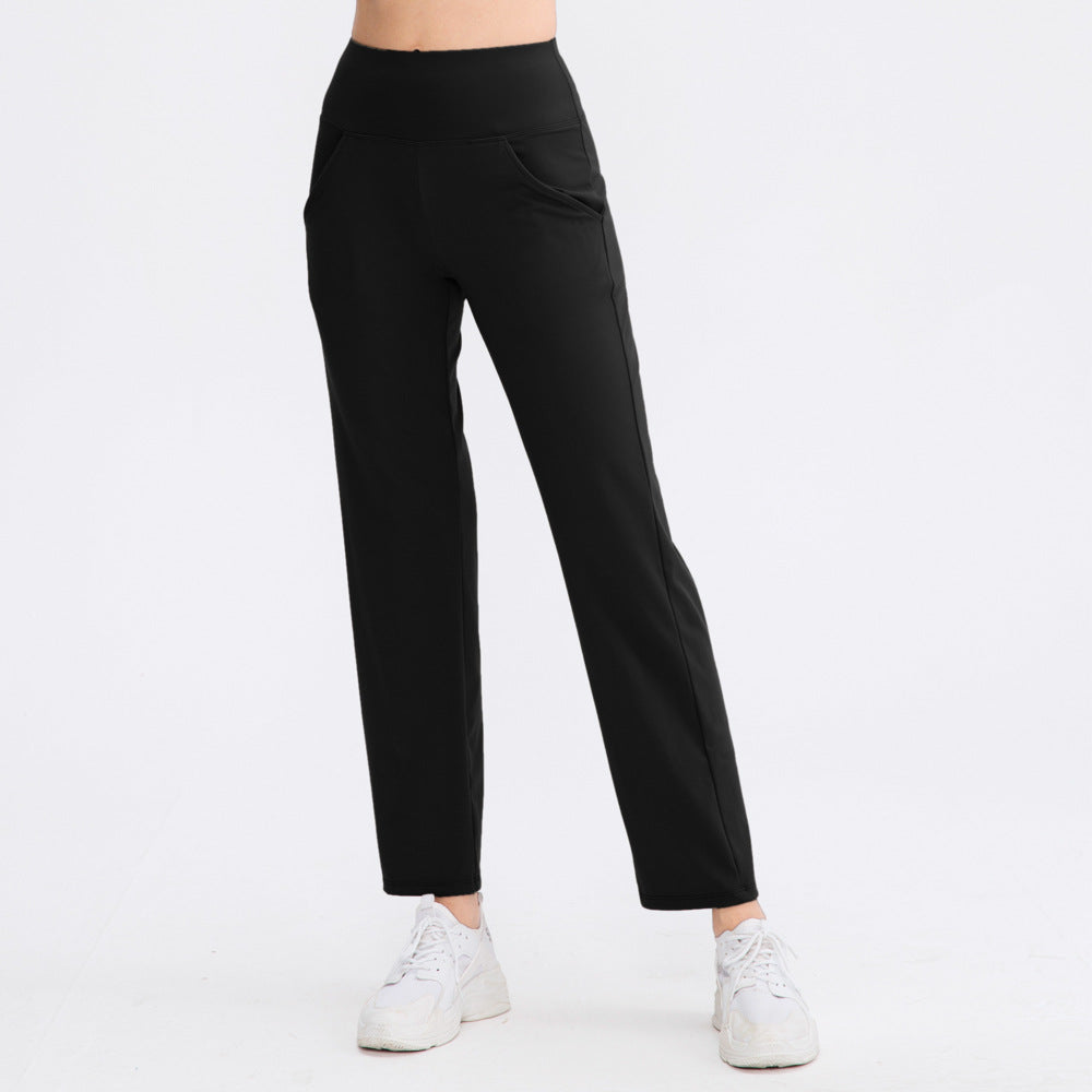 Damen Bequeme Sporthose mit hohem Bund und praktischen Seitentaschen Stalluxe