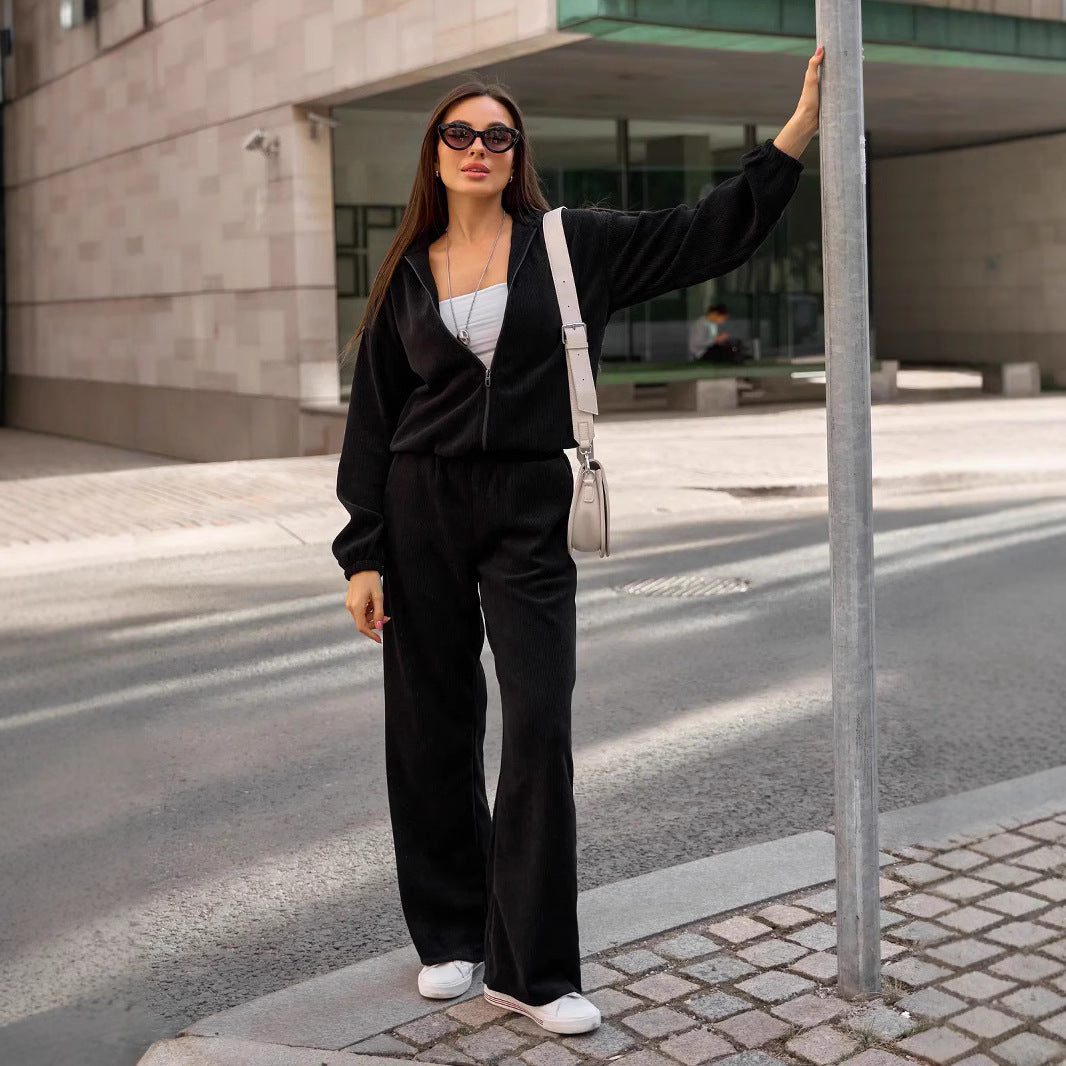 Damen lässige Cropped Hoodie mit strukturierter Oberfläche und elastischem Bund Stalluxe
