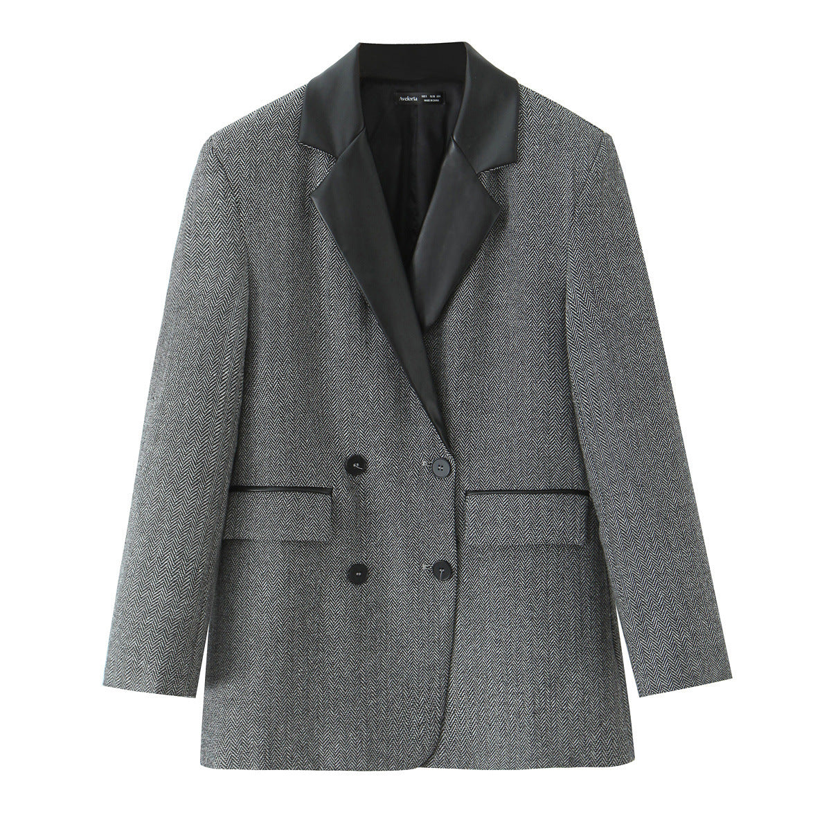 Damen modischer Blazer mit doppelter Knopfleiste und elegantem Revers Stalluxe