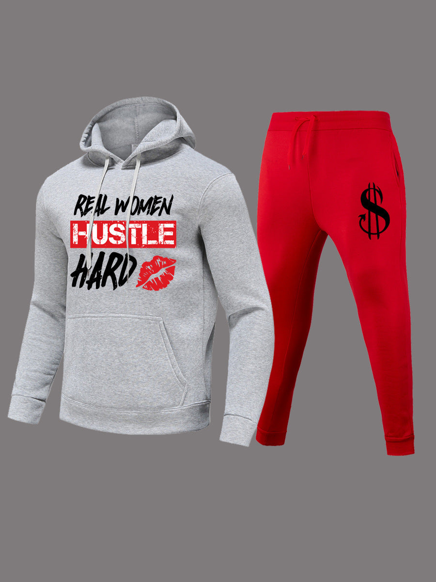Damen Hoodie- und Jogginghose-Set mit motivierendem Schriftzug Stalluxe
