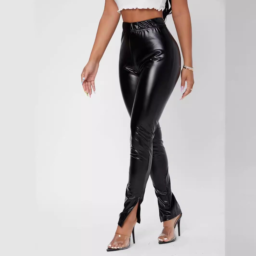 Damen Hochglänzende Leggings mit figurbetonter Passform Stalluxe