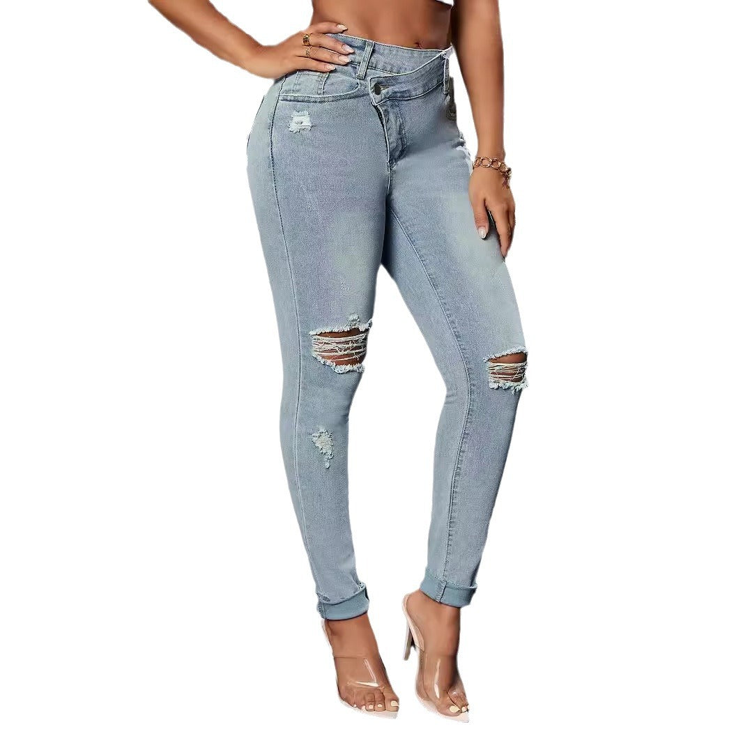 Damen zerissene Jeans im lässigen Stil Stalluxe