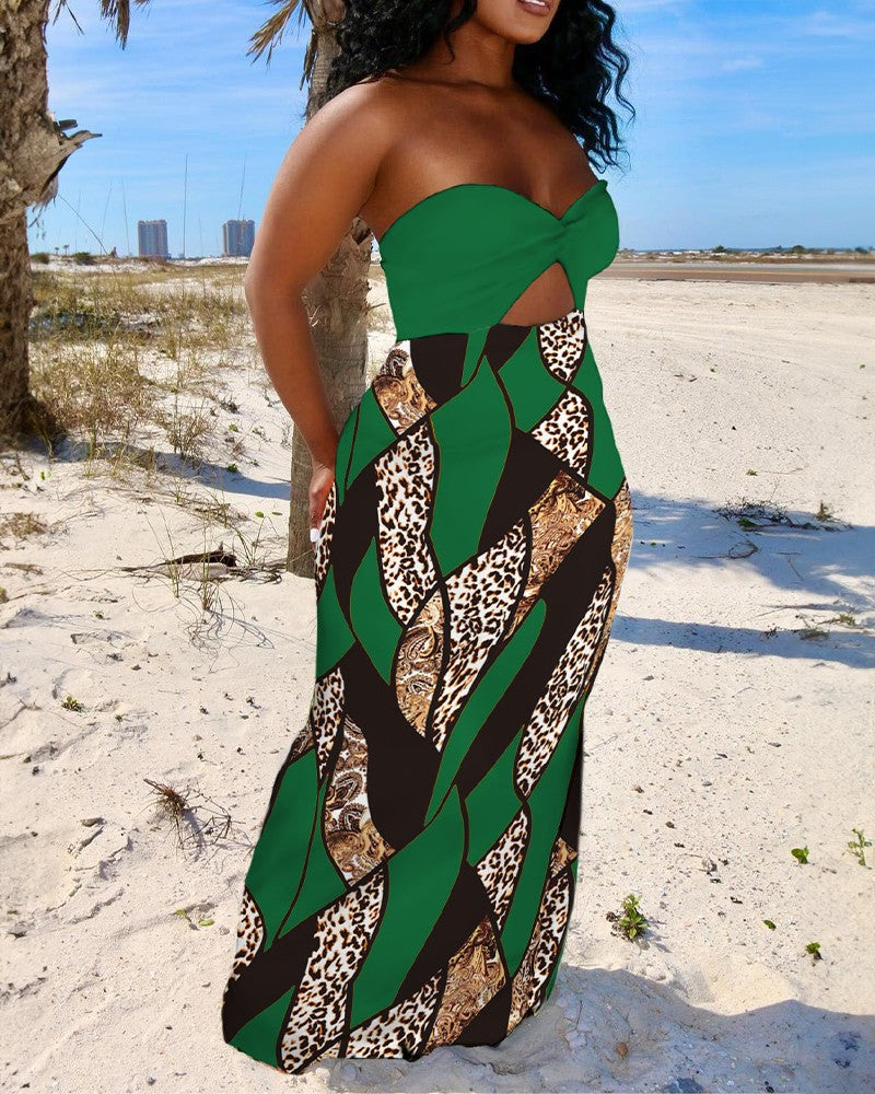 Damen Maxikleid mit schickem Cut-Out-Design und glänzenden Akzenten Stalluxe