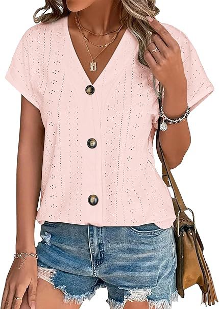 Damen genähte Bluse mit Knopfleiste Stalluxe