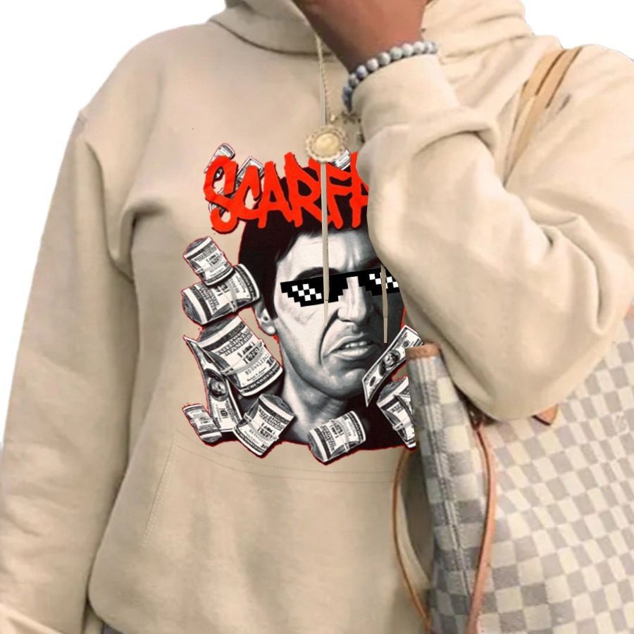 Damen Kapuzenpullover mit kreativem Grafikdruck Stalluxe