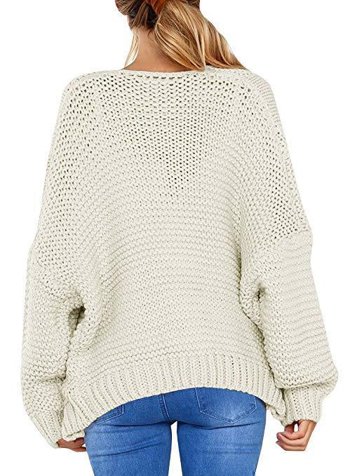 Damen Grobe Strickjacke mit lässigem Schnitt und detailliertem Zopfmuster Stalluxe
