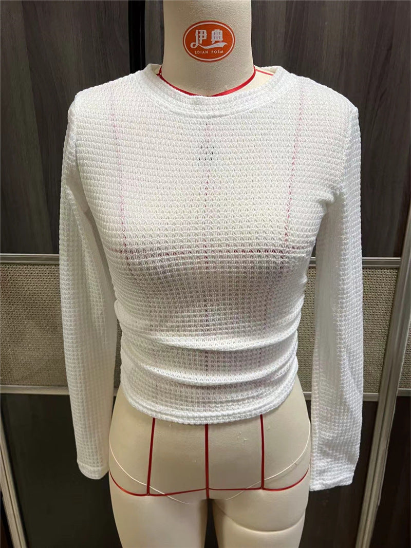 Damen Langarm-Top mit strukturierter Oberfläche Stalluxe