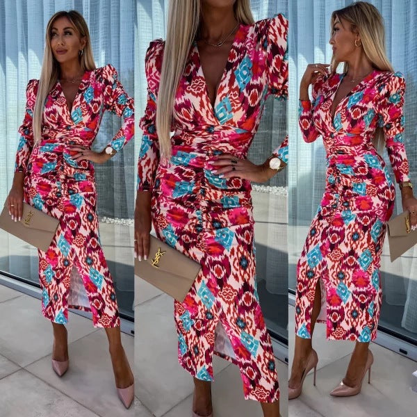 Damen Maxikleid mit raffinierten Rüschendetails Stalluxe