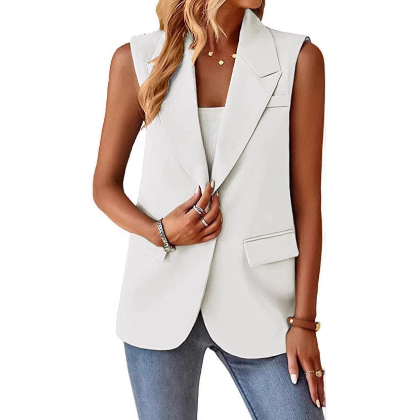 Damen ärmelloser Blazer im modernen Schnitt Stalluxe
