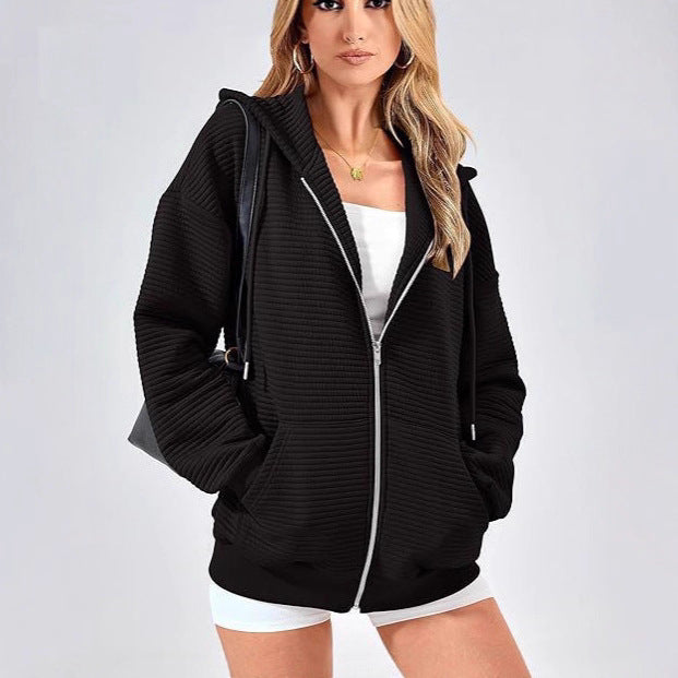 Damen Kapuzenjacke mit strukturiertem Design und praktischen Taschen Stalluxe