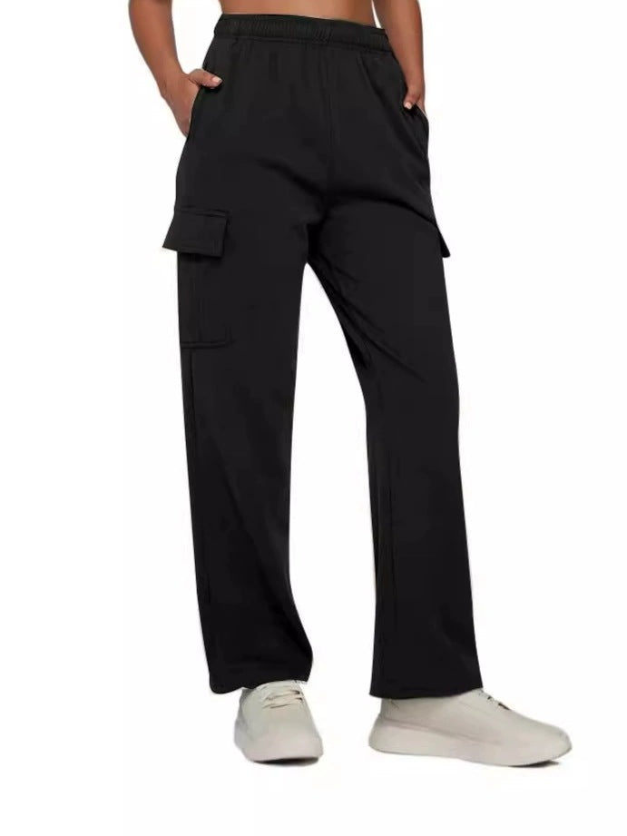 Damen vielseitige Cargo-Hose mit elastischem Bund und zahlreichen Taschen Stalluxe