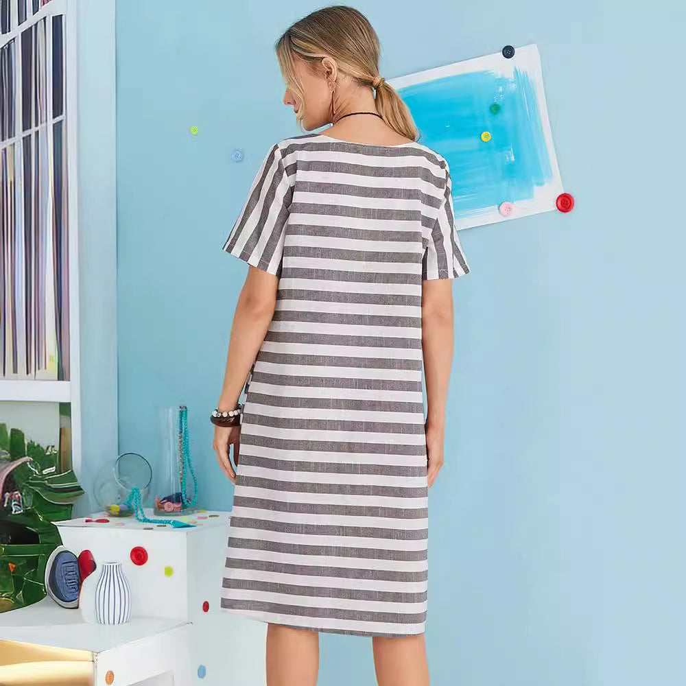 Damen Casual Kleid im lässigen Streifenlook Stalluxe