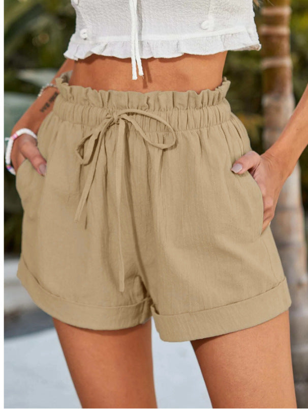Damen lässige Sommer-Shorts mit elastischem Bund und Taschen Stalluxe