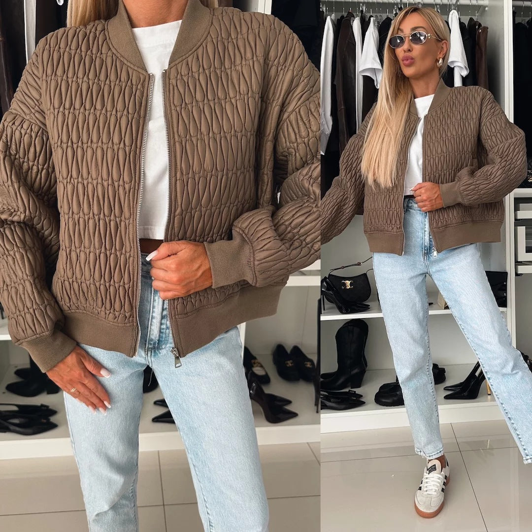 Damen Stepp-Bomberjacke mit elastischen Bündchen und modernem Reißverschluss Stalluxe