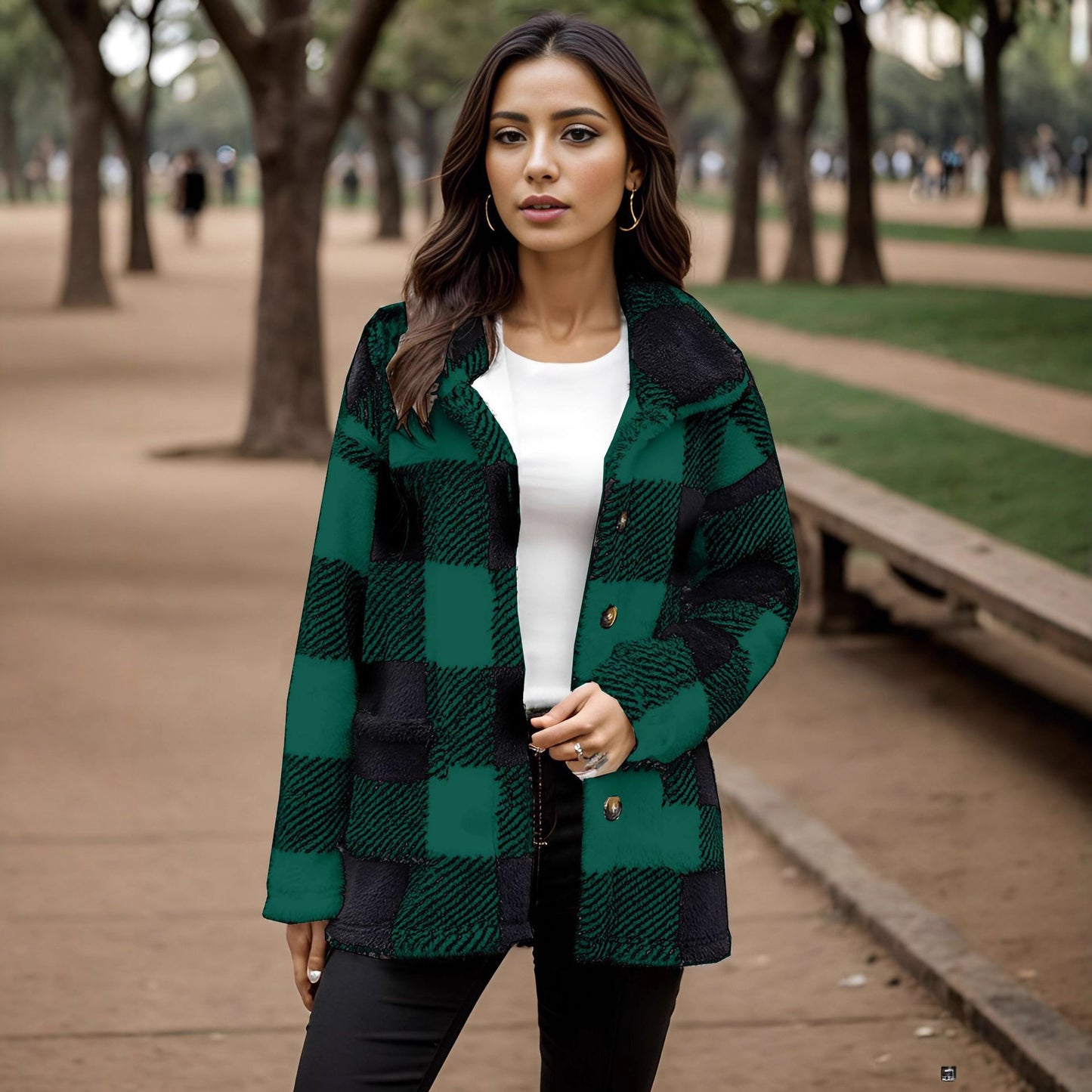 Damen Gemusterte Fleecejacke mit komfortablem Schnitt und großen Taschen Stalluxe