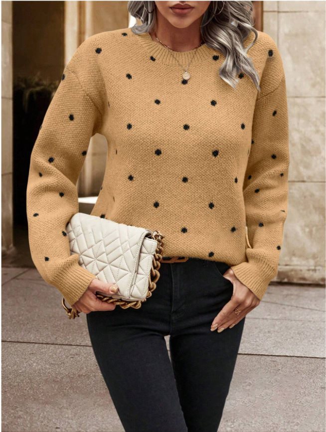 Damen Gemusterter Strickpullover mit Rundhalsausschnitt und lässiger Passform Stalluxe