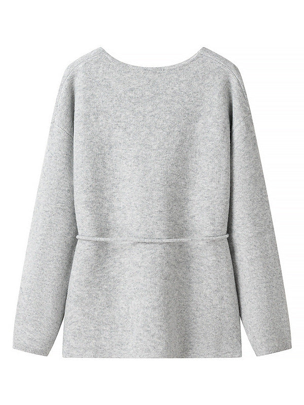 Damen komfortable Strickjacke mit Taillierung und weitem V-Ausschnitt Stalluxe