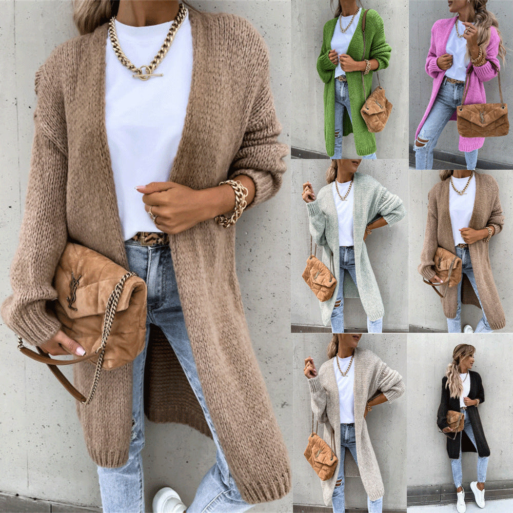 Damen Offene Strickjacke mit groben Maschen und lässigem Schnitt Stalluxe