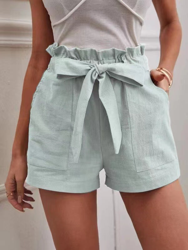 Damen Tailored Shorts mit Krawatte und praktischen Taschen Stalluxe