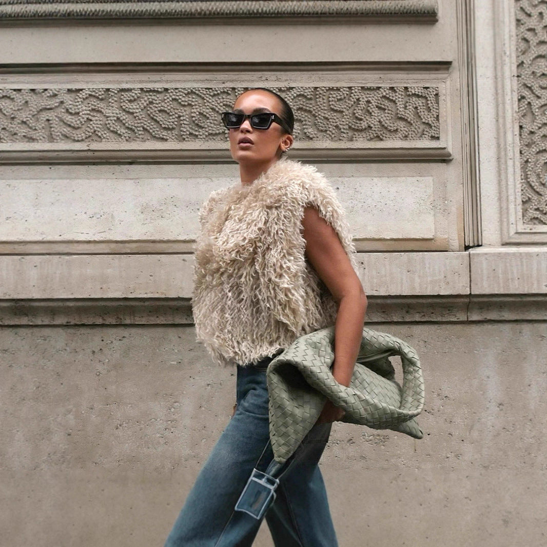 Damen Kuschelige Weste aus flauschigem Obermaterial Stalluxe