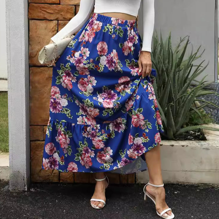 Damen Maxirock mit voluminösem Schnitt und floralen Applikationen Stalluxe
