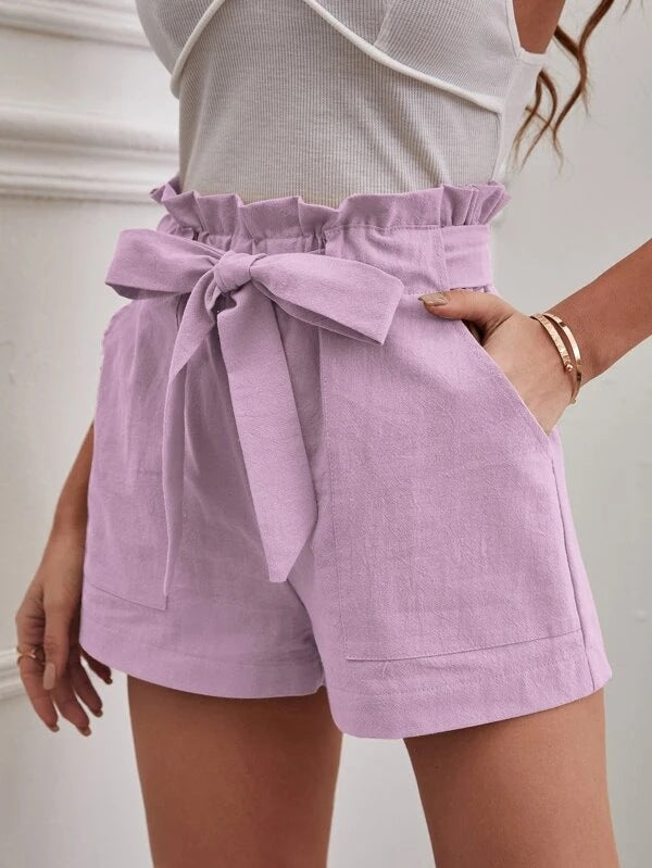 Damen Tailored Shorts mit Krawatte und praktischen Taschen Stalluxe
