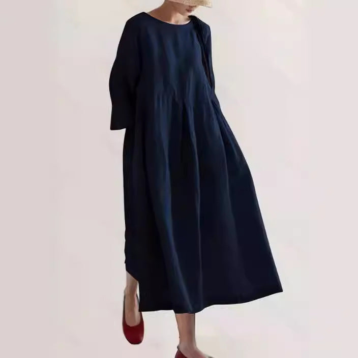 Damen lässiges Sommerkleid im A-Linien Schnitt mit 3/4 Ärmeln Stalluxe