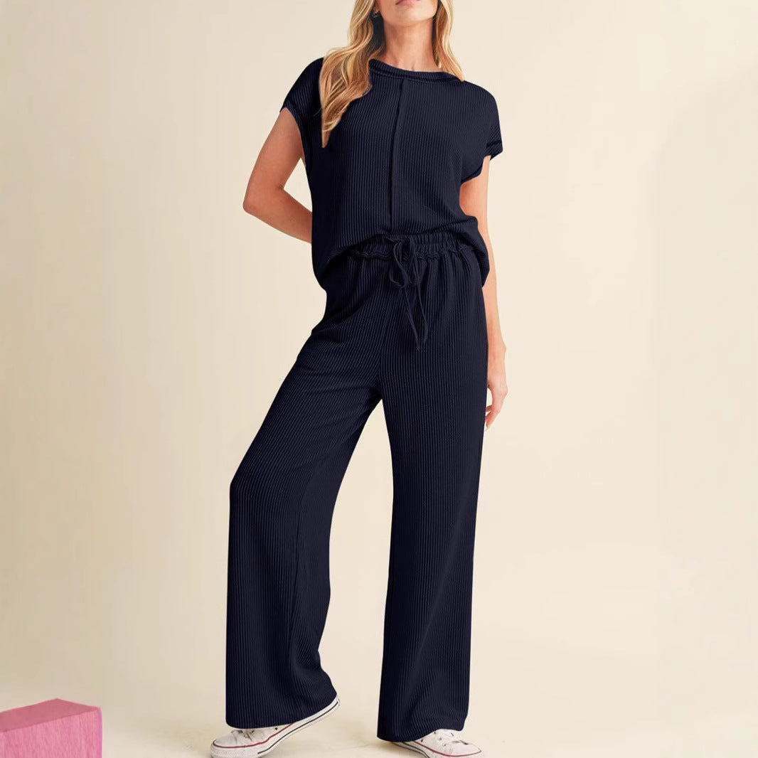 Damen lässiges Jumpsuit mit weit geschnittenem Bein und elastischem Bund Stalluxe