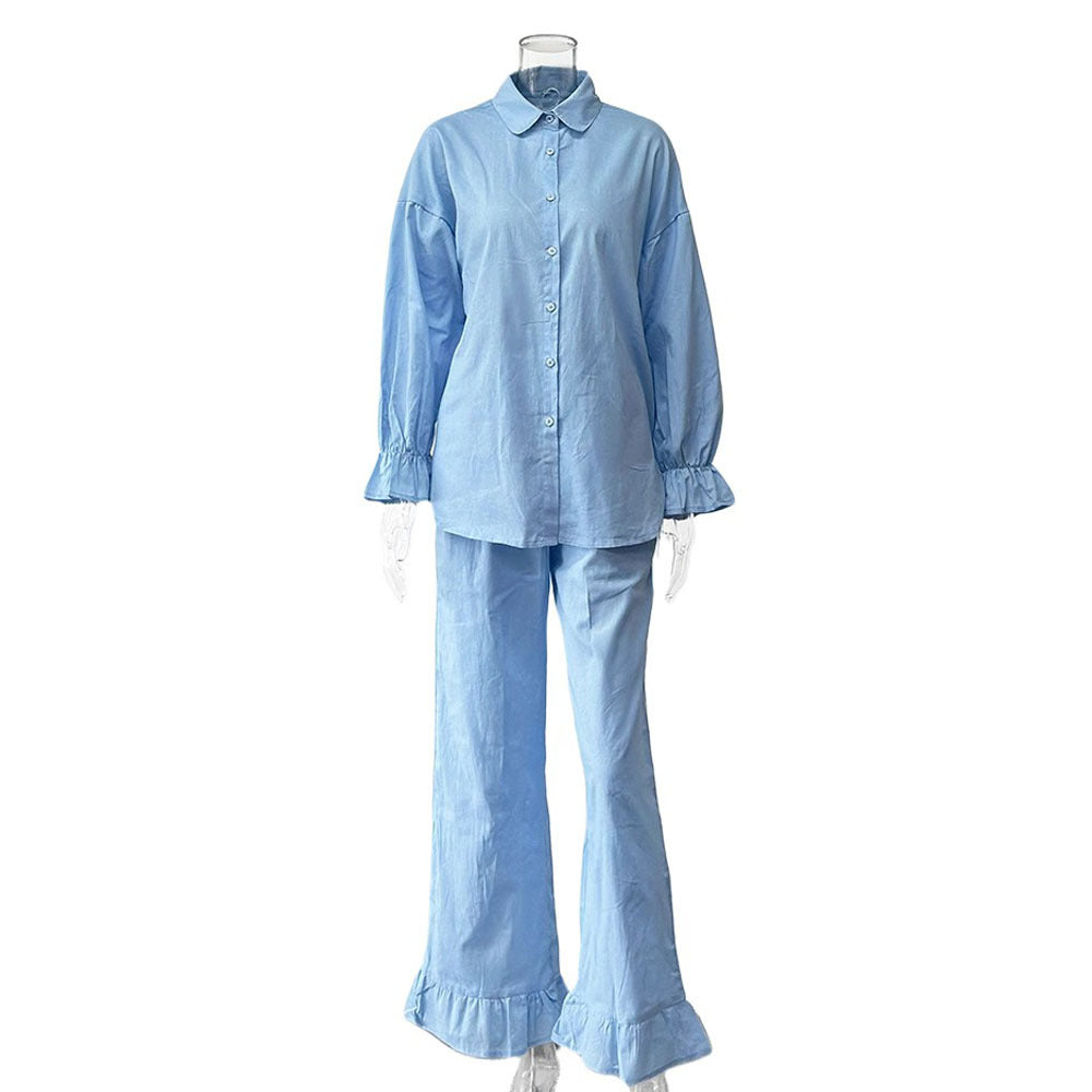 Damen lässiges Pyjama-Set aus atmungsaktiver Baumwolle Stalluxe