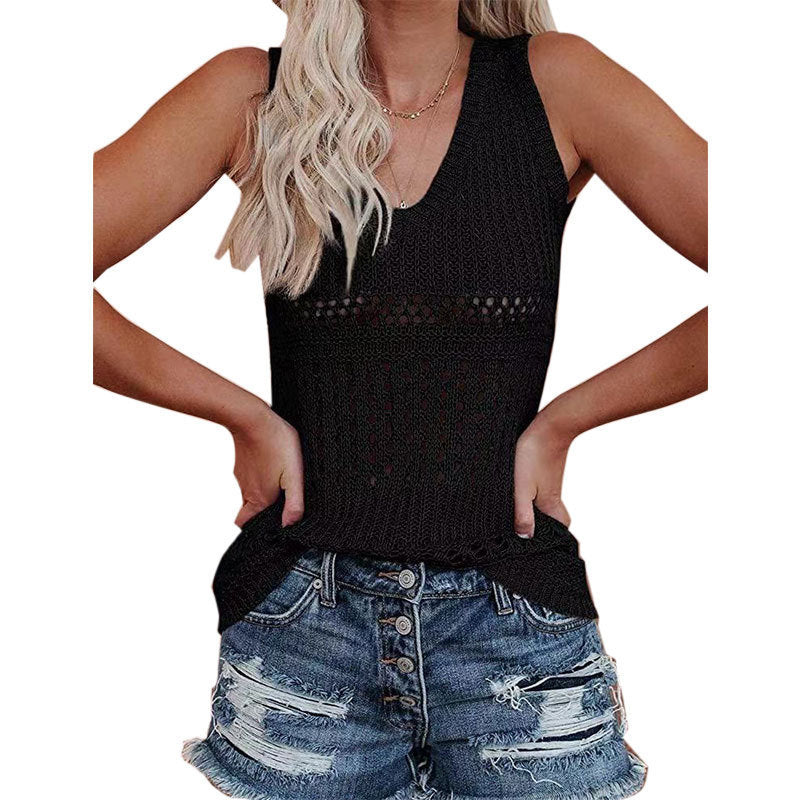 Damen Stricktanktop mit vielseitigem Lochmuster Stalluxe